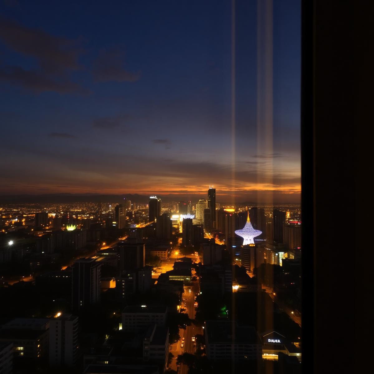 Manila skyline view at golden hour
